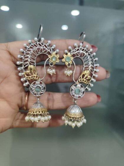 EAR CUFF DUAL TONE LIGHT GREEN