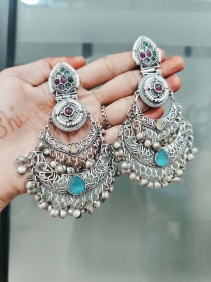 EARRING SILVER  LIGHT BLUE