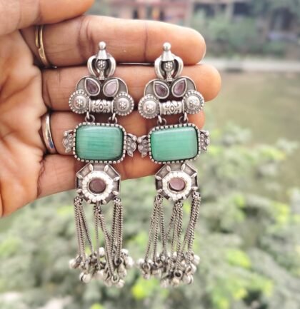 EARRING STONE-TEAL