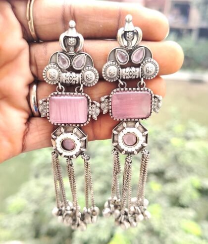 EARRING STONE-PINK