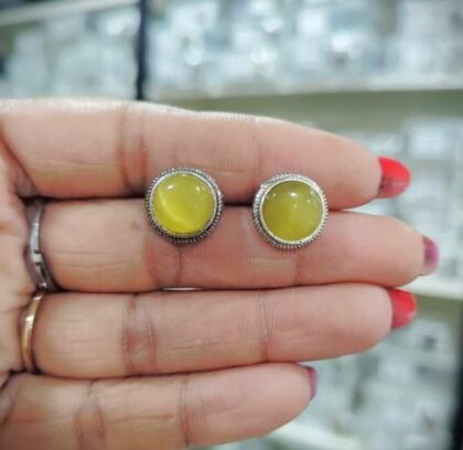 STUD STONE EARRING -YELLOW