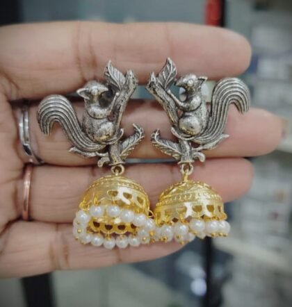 DUAL TONE JHUMKA EARRING