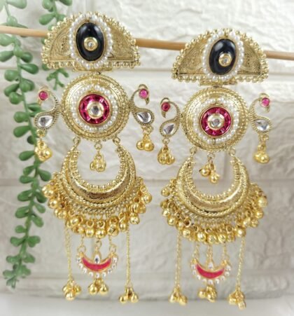 CHAND BALI KASHMIRI EARRING-BLACK