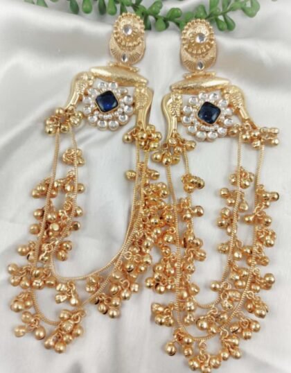 KASHMIRI STONE EARRINGS-BLUE