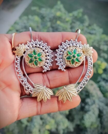 DUAL TONE EAR CUFF STONE-GREEN