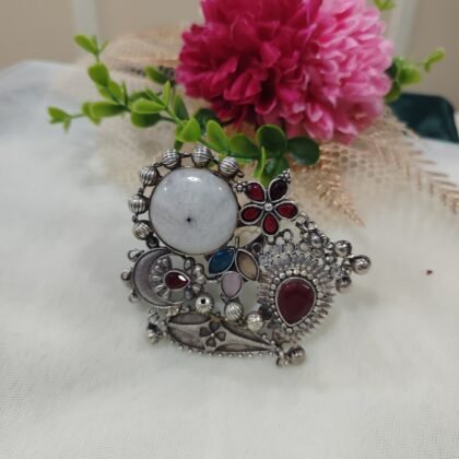 FUSION RING MONALISA STONE-WHITE ,RED