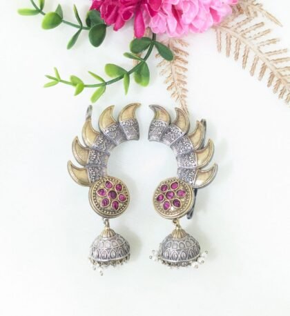 DUAL TONE EAR CUFF STONE -RED