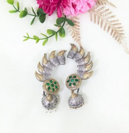 DUAL TONE EAR CUFF STONE -GREEN
