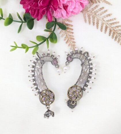 DUAL TONE EAR CUFF STONE -PINK