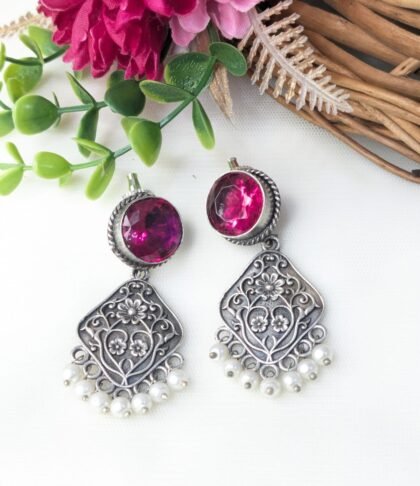STUD EARRING STON-BABY PINK