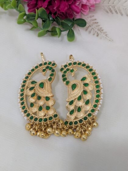 PEACOCK KASHMIRI   EARCUFF  STONE - GREEN